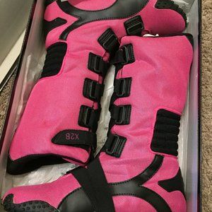 X2B Pink & Back Moto Boots / NEVER WORN 7